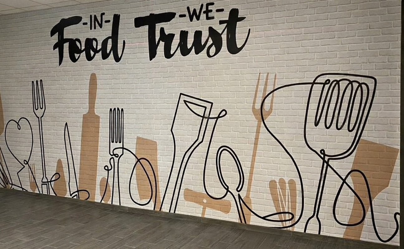 Large wall wrap installed in hallway